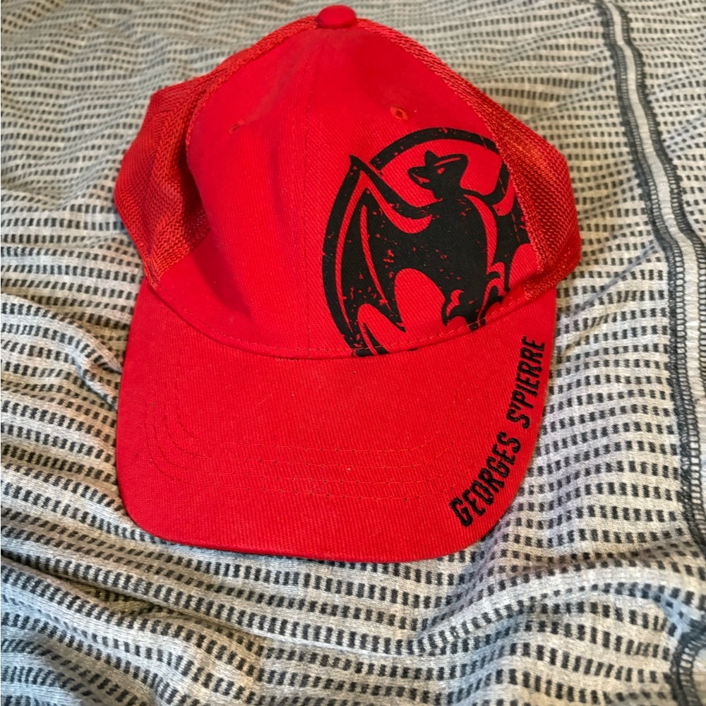 Red Bacardi Bat Logo Cap
